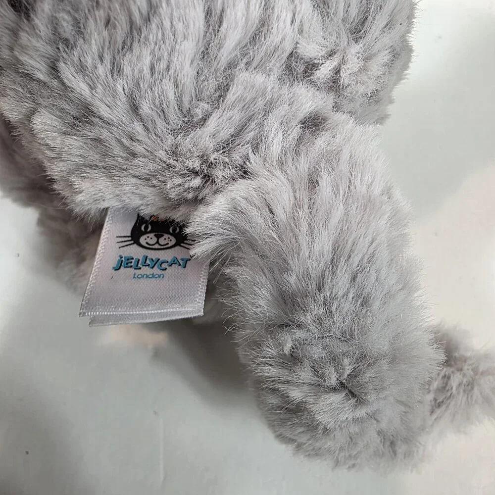 Jellycat squiggles cat kitty Gray Stuffed Animal plush - Picture 3 of 6